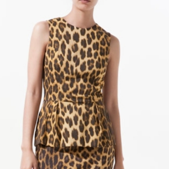 Zara animal print peplum top - Picture 10 of 11